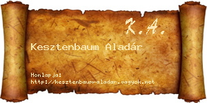 Kesztenbaum Aladár névjegykártya